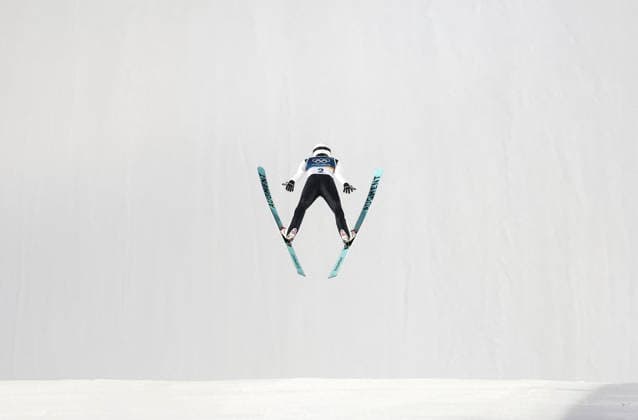 (260214) -- PREDAZZO, Feb. 14, 2026 -- Song Qiwu of China competes during the trial round of Ski jumping, Skispringen, Ski, nordisch men s large hill individual event at the Milan-Cortina 2026 Olympic Winter games, Winterspiele,Spiele, Summer games in Predazzo, Italy, Feb. 14, 2026. ) (MICO2026)ITALY-PREDAZZO-OLYMPIC WINTER GAMES-SKI JUMPING-MEN S LARGE HILL INDIVIDUAL HuangxWei 