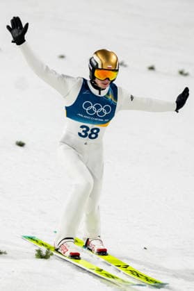 Ski jumping, Skispringen, Ski, nordisch - Milano Cortina 2026 Winter Olympics Day 8 Kacper Tomasiak during Milano Cortina 2026 Winter Olympics Men™s Large Hill Individual competition at Predazzo Ski Jumping Stadium in Predazzo on February 14, 2026 Predazzo Italy  Copyright: xFotoxOlimpikx originalFilename:jastrzebowski-skijumpi260214_npkpc.jpg