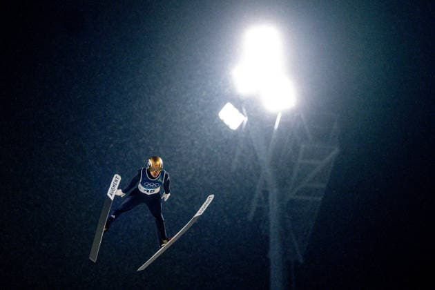 Ski jumping, Skispringen, Ski, nordisch - Milano Cortina 2026 Winter Olympics Day 8 Philipp Raimund during Milano Cortina 2026 Winter Olympics Men™s Large Hill Individual competition at Predazzo Ski Jumping Stadium in Predazzo on February 14, 2026 Predazzo Italy  Copyright: xFotoxOlimpikx originalFilename:jastrzebowski-skijumpi260214_npkuO.jpg