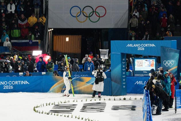 Ski jumping, Skispringen, Ski, nordisch - Milano Cortina 2026 Winter Olympics Day 8 Kacper Tomasiak during Milano Cortina 2026 Winter Olympics Men™s Large Hill Individual competition at Predazzo Ski Jumping Stadium in Predazzo on February 14, 2026 Predazzo Italy  Copyright: xFotoxOlimpikx originalFilename:jastrzebowski-skijumpi260214_npLAh.jpg