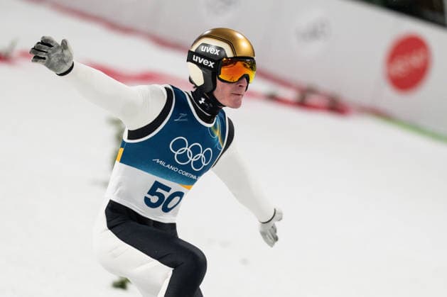 Ski jumping, Skispringen, Ski, nordisch - Milano Cortina 2026 Winter Olympics Day 8 Domen Prevc during Milano Cortina 2026 Winter Olympics Men™s Large Hill Individual competition at Predazzo Ski Jumping Stadium in Predazzo on February 14, 2026 Predazzo Italy  Copyright: xFotoxOlimpikx originalFilename:jastrzebowski-skijumpi260214_npncB.jpg
