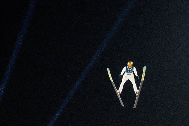 Ski jumping, Skispringen, Ski, nordisch - Milano Cortina 2026 Winter Olympics Day 8 Kacper Tomasiak during Milano Cortina 2026 Winter Olympics Men™s Large Hill Individual competition at Predazzo Ski Jumping Stadium in Predazzo on February 14, 2026 Predazzo Italy  Copyright: xFotoxOlimpikx originalFilename:jastrzebowski-skijumpi260214_npVgj.jpg