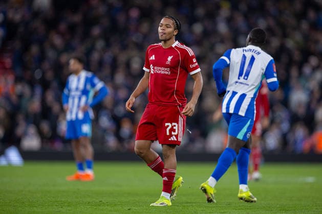 Football - FA Cup - 4th Round - Liverpool FC v Brighton & Hove Albion FC LIVERPOOL, ENGLAND - Saturday, February 14, 2026: Liverpool s Rio Ngumoha during the FA Cup 4th Round match between Liverpool FC and Brighton & Hove Albion at Anfield. (Photo by David Rawcliffe Propaganda) LIVERPOOL Anfield MERSEYSIDE ENGLAND  Copyright: xPropagandaxPhotoxAgencyx P2026-02-14-Liverpool_Brighton-115