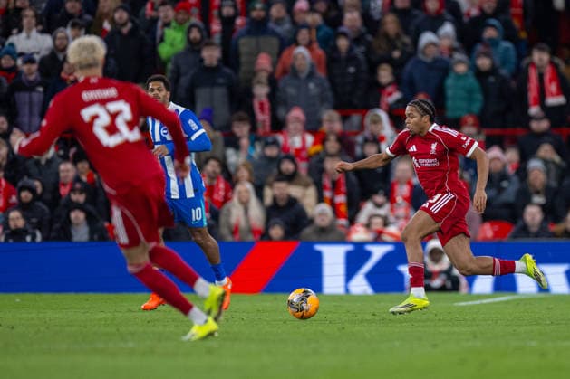 Football - FA Cup - 4th Round - Liverpool FC v Brighton & Hove Albion FC LIVERPOOL, ENGLAND - Saturday, February 14, 2026: Liverpool s Rio Ngumoha during the FA Cup 4th Round match between Liverpool FC and Brighton & Hove Albion at Anfield. (Photo by David Rawcliffe Propaganda) LIVERPOOL Anfield MERSEYSIDE ENGLAND  Copyright: xPropagandaxPhotoxAgencyx P2026-02-14-Liverpool_Brighton-116