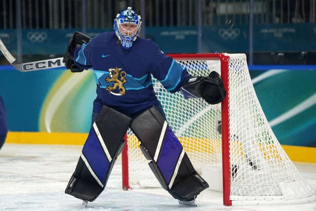 Milano Cortina, 2026 , Winter Olympic Games, Olympische Spiele, Olympia, OS Olympics, Winter-Olympische spiele 2026 , Eishockey Frauen, Finnland-Schweiz, Finland vs Switzerland, Finland vs Switzerland Women , Milano, Ice hockey, Eishockey Arena Rho Milano, Sanni Ahola, TW, GK Finland, Finnland FIN Photocopyright Gladys Chai von der Laage *** Milano Cortina, 2026 , Winter Olympic Games, Olympics, Winter Olympics 2026 , Ice Hockey Women, Finland Switzerland, Finland vs Switzerland, Finland vs Switzerland Women , Milano, Ice Hockey Arena Rho Milano, Sanni Ahola, TW, GK Finland, Finland FIN Photocopyright Gladys Chai von der Laage