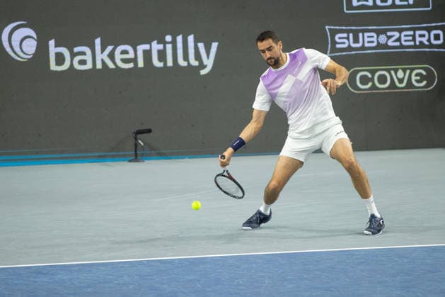 February 14, 2026, Frisco, Texas, USA: MARIN CILIC (CRO) uses a fore hand during a menÃ¢â‚¬â ¢s singles semifinal match at the 2026 Nexo Dallas Open at The Ford Center at The Star in Frisco, Texas. Taylor Fritz advances to the championship match after defeating Marin Cilic, 7:6, 7:6. Tennis 2026: Dallas Open: Taylor Fritz 7:6, 7:6 Marin Cilic  - ZUMAh193 20260214_zsp_h193_018 Copyright: xDanielxMcGregor-Huyerx