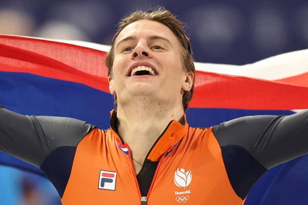 ITALY, MILAN - FEBRUARY 14, 2026: Jens van t Wout of the Netherlands celebrates winning Final A of the men s 1,500m short-track Speed skating, Eisschnelllauf event during the 2026 Winter Olympic Games, Olympische Spiele, Olympia, OS at the Milano Ice Skating Arena 2026 Winter Olympics: Short-Track Speed Skating  - ZUMAt113 20260214_zaa_t113_421 Copyright: xPeterxKovalevx