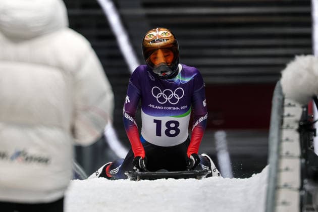 GIOCHI OLIMPICI - Olimpiadi Invernali Milano-Cortina 2026 - Skeleton Women Sujung Hong (KOR) during the Olympic Winter games, Winterspiele,Spiele, Summer games Milano-Cortina 2026, Skeleton Women on February 14, 2026 at Cortina Sliding Center in Cortina d Ampezzo, Italy Cortina D Ampezzo Italy  Copyright: xIPAxSport ABACAx