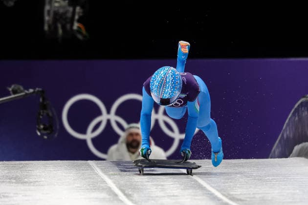GIOCHI OLIMPICI - Olimpiadi Invernali Milano-Cortina 2026 - Skeleton Women Valentina Margaglio (ITA) during the Olympic Winter games, Winterspiele,Spiele, Summer games Milano-Cortina 2026, Skeleton Women on February 14, 2026 at Cortina Sliding Center in Cortina d Ampezzo, Italy Cortina D Ampezzo Italy  Copyright: xIPAxSport ABACAx