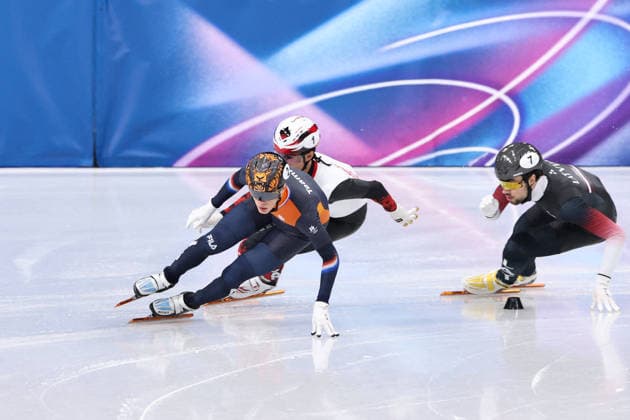 Winter Olympics - Short Track Speed skating, Eisschnelllauf Men 1500M van T WOUT Jens of Netherlands competes during the final of the short track speed skating men s 1500m during the Milano Cortina 2026 Winter Olympic Games, Olympische Spiele, Olympia, OS at Milano Ice Skating Arena in Milan, Italy on February 14, 2026. Photo by Alexis Jumeau ABACAPRESS.COM Milan Italy  Copyright: xJumeauxAlexis ABACAx
