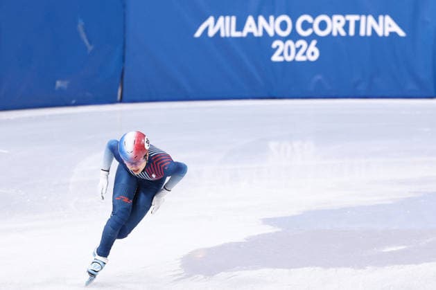 Winter Olympics - Team France At Short Track Speed skating, Eisschnelllauf Women 3000M Relay Cloe Ollivier of France compete during the Short Track Speed Skating Women s 3000M Relay on day eight of the Milano Cortina 2026 Winter Olympics at Milano Speed Skating Stadium on February 14, 2026 in Milan, Italy. Photo by Alexis Jumeau ABACAPRESS.COM Milan Italy  Copyright: xJumeauxAlexis ABACAx