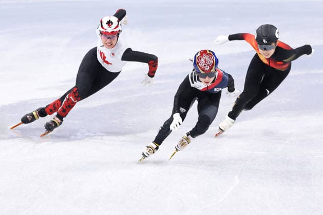 Winter Olympics - Short Track Speed skating, Eisschnelllauf Women 3000M Relay Athletes compete during the Short Track Speed Skating Women s 3000M Relay on day eight of the Milano Cortina 2026 Winter Olympics at Milano Speed Skating Stadium on February 14, 2026 in Milan, Italy. Photo by Alexis Jumeau ABACAPRESS.COM Milan Italy  Copyright: xJumeauxAlexis ABACAx