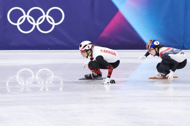 Winter Olympics - Short Track Speed skating, Eisschnelllauf Women 3000M Relay Athletes compete during the Short Track Speed Skating Women s 3000M Relay on day eight of the Milano Cortina 2026 Winter Olympics at Milano Speed Skating Stadium on February 14, 2026 in Milan, Italy. Photo by Alexis Jumeau ABACAPRESS.COM Milan Italy  Copyright: xJumeauxAlexis ABACAx