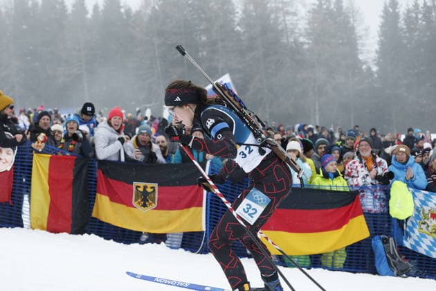Vanessa Voigt (GER) competes in the Womens 7.5 km Sprint biathlon event at the Olympic Winter games, Winterspiele,Spiele, Summer games Milano Cortina 2026 at the Südtirol Arena, Antholz-Anterselva, Italy, on February 14, 2026. Vanessa Voigt (GER) beim 7,5-km-Sprint der Frauen im Biathlon bei den Olympischen Winterspielen Milano Cortina 2026 in der Südtirol Arena, Antholz-Anterselva, Italien, am 14. Februar 2026. *** Vanessa Voigt GER competes in the Womens 7 5 km Sprint biathlon event at the Olympic Winter Games Milano Cortina 2026 at the Südtirol Arena, Antholz Anterselva, Italy, on February 14, 2026 Vanessa Voigt GER competes in the Womens 7.5 km Sprint biathlon event at the Olympic Winter Games Milano Cortina 2026 at the Südtirol Arena, Antholz Anterselva, Italy, on February 14, 2026 Copyright: HMBxMedia MarcxNiemeyer