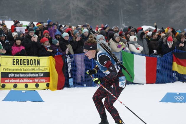 Selina Grotian (GER) competes in the Womens 7.5 km Sprint biathlon event at the Olympic Winter games, Winterspiele,Spiele, Summer games Milano Cortina 2026 at the Südtirol Arena, Antholz-Anterselva, Italy, on February 14, 2026. Selina Grotian (GER) beim 7,5-km-Sprint der Frauen im Biathlon bei den Olympischen Winterspielen Milano Cortina 2026 in der Südtirol Arena, Antholz-Anterselva, Italien, am 14. Februar 2026. *** Selina Grotian GER competes in the Womens 7 5 km Sprint biathlon event at the Olympic Winter Games Milano Cortina 2026 at the Südtirol Arena, Antholz Anterselva, Italy, on February 14, 2026 Selina Grotian GER competes in the Womens 7.5 km Sprint biathlon event at the Olympic Winter Games Milano Cortina 2026 at the Südtirol Arena, Antholz Anterselva, Italy, on February 14, 2026 Copyright: HMBxMedia MarcxNiemeyer