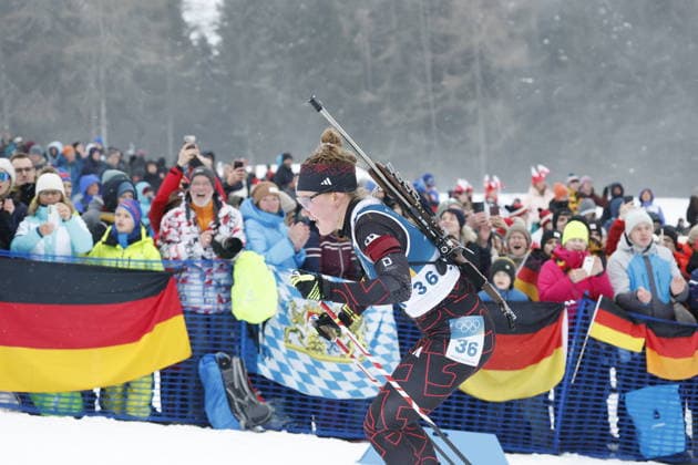 Selina Grotian (GER) competes in the Womens 7.5 km Sprint biathlon event at the Olympic Winter games, Winterspiele,Spiele, Summer games Milano Cortina 2026 at the Südtirol Arena, Antholz-Anterselva, Italy, on February 14, 2026. Selina Grotian (GER) beim 7,5-km-Sprint der Frauen im Biathlon bei den Olympischen Winterspielen Milano Cortina 2026 in der Südtirol Arena, Antholz-Anterselva, Italien, am 14. Februar 2026. *** Selina Grotian GER competes in the Womens 7 5 km Sprint biathlon event at the Olympic Winter Games Milano Cortina 2026 at the Südtirol Arena, Antholz Anterselva, Italy, on February 14, 2026 Selina Grotian GER competes in the Womens 7.5 km Sprint biathlon event at the Olympic Winter Games Milano Cortina 2026 at the Südtirol Arena, Antholz Anterselva, Italy, on February 14, 2026 Copyright: HMBxMedia MarcxNiemeyer