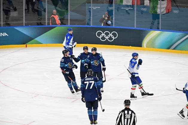 Ice hockey, Eishockey - Milano Cortina 2026 Winter Olympics: Day 8 Team Finland participates in the Winter Olympic Games, Olympische Spiele, Olympia, OS at the Milano Santagiulia IHO Arena in Milano, Italy, on February 14, 2026. Milano Lombardia Italy  Copyright: xFedericoxManonix originalFilename:manoni-olympics260214_npERd.jpg
