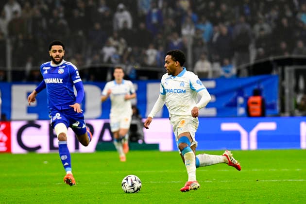 FOOTBALL : Olympique de Marseille VS RC Strasbourg Alsace - Ligue 1 McDonald s - 14 02 2026 Quentin Timber (OM) - Ligue 1 McDonald™s match between Olympique de Marseille and RC Strasbourg Alsace on February 14, 2026 at the Orange Velodrome Stadium in Marseille. MarseilleFrance  Copyright: xWilliamxCannarellax