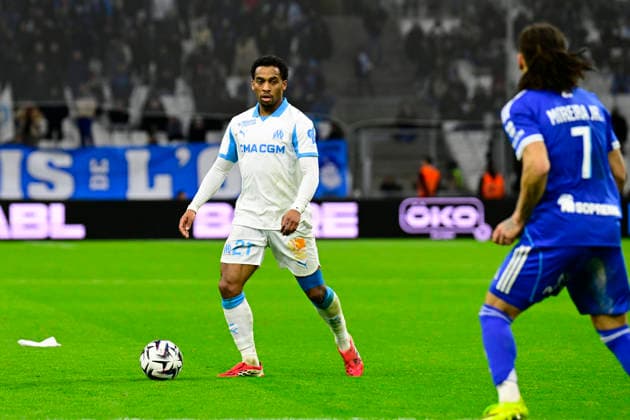 FOOTBALL : Olympique de Marseille VS RC Strasbourg Alsace - Ligue 1 McDonald s - 14 02 2026 Quentin Timber (OM) - Ligue 1 McDonald™s match between Olympique de Marseille and RC Strasbourg Alsace on February 14, 2026 at the Orange Velodrome Stadium in Marseille. MarseilleFrance  Copyright: xWilliamxCannarellax