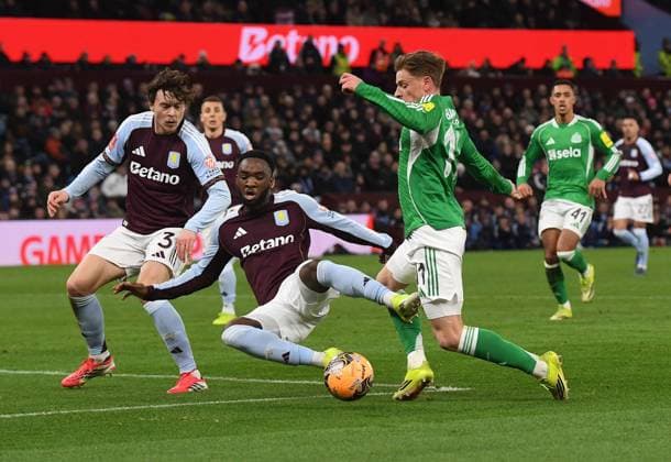 Harvey Barnes of Newcastle United goes down in the box but no penalty awarded Aston Villa v Newcastle United, Emirates FA Cup, Fourth Round, Football, Villa Park, Birmingham, UK - 14 Feb 2026Birmingham Villa Park United Kingdom EDITORIAL USE ONLY No use with unauthorised audio, video, data, fixture lists, club league logos or live services. Online in-match use limited to 120 images, no video emulation. No use in betting, games or single club league player publications. Copyright: xAlanxWalter Shutterstockx 16608496cj