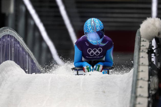 GIOCHI OLIMPICI - Olimpiadi Invernali Milano-Cortina 2026 - Skeleton Women Valentina Margaglio (ITA) during the Olympic Winter games, Winterspiele,Spiele, Summer games Milano-Cortina 2026, Skeleton Women on February 14, 2026 at Cortina Sliding Center in Cortina d Ampezzo, Italy Cortina D Ampezzo Italy  Copyright: xIPAxSport ABACAx