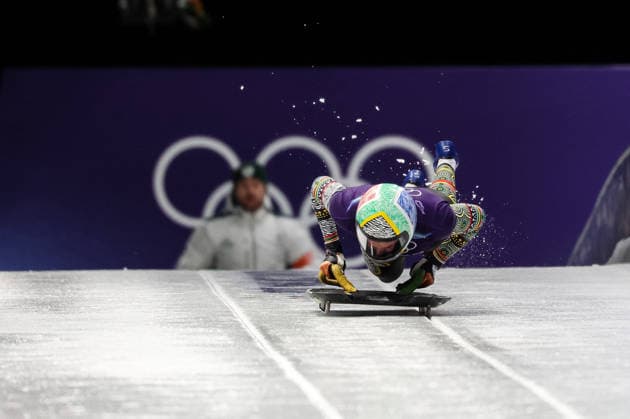 GIOCHI OLIMPICI - Olimpiadi Invernali Milano-Cortina 2026 - Skeleton Women Nicole Burger (RSA) during the Olympic Winter games, Winterspiele,Spiele, Summer games Milano-Cortina 2026, Skeleton Women on February 14, 2026 at Cortina Sliding Center in Cortina d Ampezzo, Italy Cortina D Ampezzo Italy  Copyright: xIPAxSport ABACAx