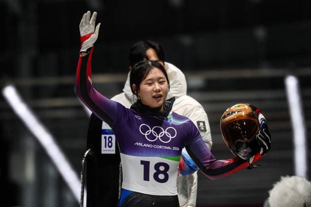 GIOCHI OLIMPICI - Olimpiadi Invernali Milano-Cortina 2026 - Skeleton Women Sujung Hong (KOR) during the Olympic Winter games, Winterspiele,Spiele, Summer games Milano-Cortina 2026, Skeleton Women on February 14, 2026 at Cortina Sliding Center in Cortina d Ampezzo, Italy Cortina D Ampezzo Italy  Copyright: xIPAxSport ABACAx