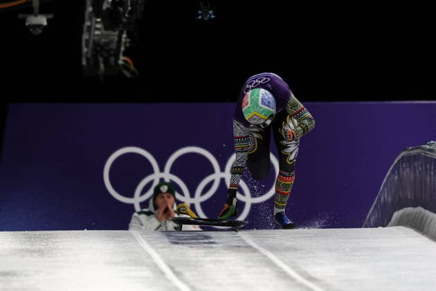 GIOCHI OLIMPICI - Olimpiadi Invernali Milano-Cortina 2026 - Skeleton Women Nicole Burger (RSA) during the Olympic Winter games, Winterspiele,Spiele, Summer games Milano-Cortina 2026, Skeleton Women on February 14, 2026 at Cortina Sliding Center in Cortina d Ampezzo, Italy Cortina D Ampezzo Italy  Copyright: xIPAxSport ABACAx
