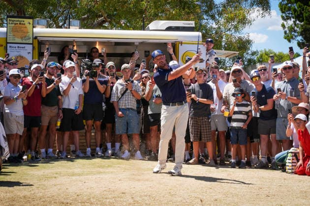 LIV GOLF ADELAIDE, Bryson DeChambeau of the Crushers GC during Round 4 of the LIV Golf Adelaide at The Grange Golf Club in Adelaide, Sunday, February 15, 2026. ( NO ARCHIVING, EDITORIAL USE ONLY ADELAIDE SA AUSTRALIA  Copyright: xMATTxTURNERx 20260215186223941439