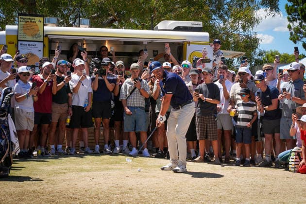 LIV GOLF ADELAIDE, Bryson DeChambeau of the Crushers GC during Round 4 of the LIV Golf Adelaide at The Grange Golf Club in Adelaide, Sunday, February 15, 2026. ( NO ARCHIVING, EDITORIAL USE ONLY ADELAIDE SA AUSTRALIA  Copyright: xMATTxTURNERx 20260215193347152277