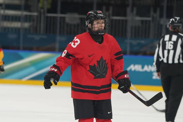 Milano Cortina, 2026 , Winter Olympic Games, Olympische Spiele, Olympia, OS Olympics, Winter-Olympische spiele 2026 , Eishockey Frauen, Finnland-Kanada ,vs Deutschland, Canada vs Germany Women , Playoffs Quarterfinals, Milano Rho Ice hockey, Eishockey Arena Erin Ambrose Kanada Canada CAN Photocopyright Gladys Chai von der Laage *** Milano Cortina, 2026 , Winter Olympic Games, Olympics, Winter Olympics 2026 , Ice Hockey Women, Finland Canada , vs Germany, Canada vs Germany Women , Playoffs Quarterfinals, Milano Rho Ice Hockey Arena Erin Ambrose Canada Canada CAN Photocopyright Gladys Chai von der Laage