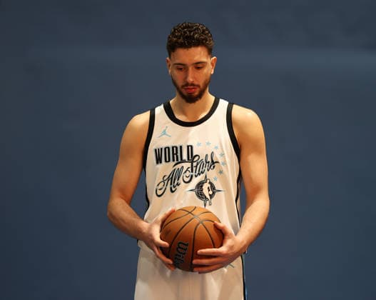 NBA, Basketball Herren, USA All Star 2026 Saturday LOS ANGELES, CA - FEB 14: Alperen Sengun of World Team of 2026 NBA All Star Game poses during the Media Day event at Intuit Dome, Inglewood, Los Angeles, California, United States on February 14, 2026. Tayfun Coskun Anadolu Los Angeles United States. Editorial use only. Please get in touch for any other usage.  Copyright: x2026xAnadoluxTayfunxCoskunx