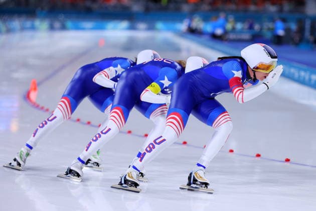 United States of America team group, Mannschaftsbild, Totale (USA), FEBRUARY 14, 2026 - Speed skating, Eisschnelllauf : Women s Team Pursuit Quarter-final during the Milano Cortina 2026 Olympic Winter games, Winterspiele,Spiele, Summer games at Milano Speed Skating Stadium in Milan, Italy. Noxthirdxpartyxsales  aflo_319896755