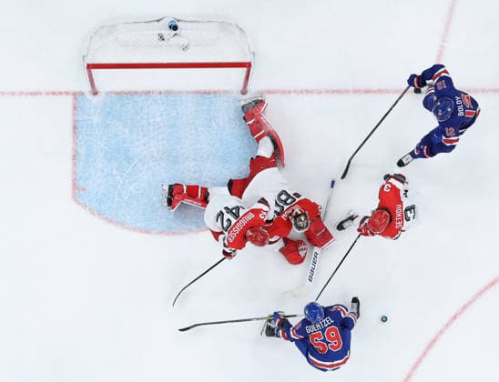 (260215) -- MILAN, Feb. 15, 2026 -- Players compete during the Ice hockey, Eishockey men s preliminary round group C match between the United States and Denmark of the Milan-Cortina 2026 Olympic Winter games, Winterspiele,Spiele, Summer games in Milan, Italy, Feb. 14, 2026. ) (MICO2026)ITALY-MILAN-OLYMPIC WINTER GAMES-ICE HOCKEY-MEN-PRELIMINARY-USA VS DEN ZhangxHaofu 