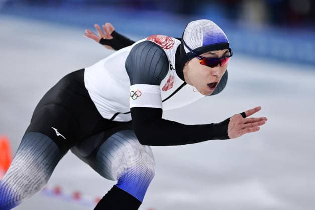 Milan Cortina Olympics: Speed skating, Eisschnelllauf Japanese speed skater Tatsuya Shinhama competes in the men s 500 meters at the Milan Cortina Olympics on Feb. 14, 2026, at Milano Speed Skating Stadium in Milan.  A14AA0005286336P