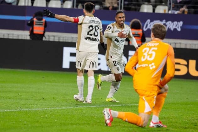 French League One - PFC vs Lens Lens’s Wesley Said joy after scoring the 1-0 goal during the 2025-26 French soccer League One game, PFC vs Lens in Jean Bouin Stadium, Paris, France on February 14th, 2026. Photo by Henri Szwarc ABACAPRESS.COM Paris France  Copyright: xSzwarcxHenri ABACAx