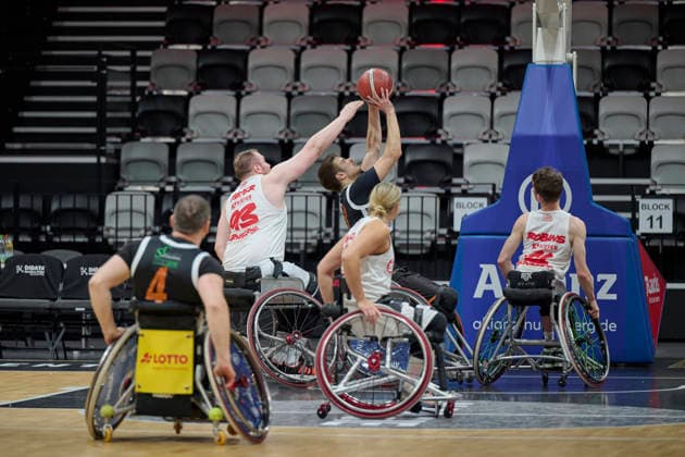 Nürnberg Falcons vs. Allianz Rollers Ulm, Rollstuhl Basketball, 2. Rollstuhl Basketball Bundesliga, Division A, RBBL2 Div A 25 26, Nürnberg, KIA-Metropol-Arena, 93 Nilkas Mayer (Nürnberg Falcons) RBBL2, Nürnberg Falcons vs. Allianz Rollers Ulm Nürnberg KIA-Metropol-Arena Bayern Deutschland