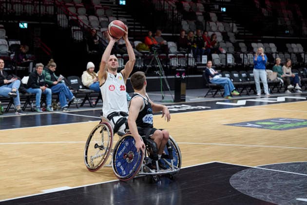 Nürnberg Falcons vs. Allianz Rollers Ulm, Rollstuhl Basketball, 2. Rollstuhl Basketball Bundesliga, Division A, RBBL2 Div A 25 26, Nürnberg, KIA-Metropol-Arena, 15 Andre Hopp (Nürnberg Falcons) RBBL2, Nürnberg Falcons vs. Allianz Rollers Ulm Nürnberg KIA-Metropol-Arena Bayern Deutschland