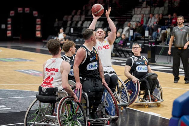 Nürnberg Falcons vs. Allianz Rollers Ulm, Rollstuhl Basketball, 2. Rollstuhl Basketball Bundesliga, Division A, RBBL2 Div A 25 26, Nürnberg, KIA-Metropol-Arena, 93 Nilkas Mayer (Nürnberg Falcons) RBBL2, Nürnberg Falcons vs. Allianz Rollers Ulm Nürnberg KIA-Metropol-Arena Bayern Deutschland