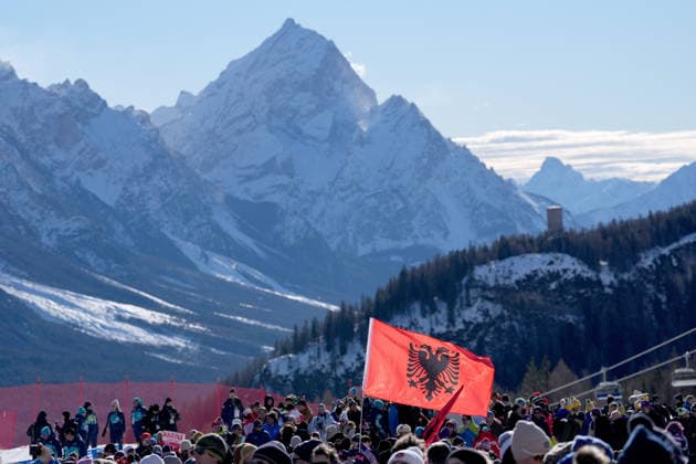 supporters during Alpine Skiing Women s Giant Slalom at the Milano Cortina 2026 Winter Olympics, in Cortina (Italy) February 15 , 2026 (Spada LaPresse)  Copyright: xSpada LaPressex
