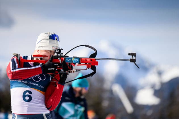 260215 Johannes Dale-Skjevdal of Norway during zeroing in men s biathlon 12,5 km pursuit during day 9 of the 2026 Winter Olympics on February 15, 2026 in Anterselva. Photo: Mathias Bergeld BILDBYRAN kod MB MB1329 skidskytte biathlon skiskyting Olympic Games, Olympische Spiele, Olympia, OS olympics winter olympics os ol olympiska spel vinter-os olympiske leker milano cortina 2026 milan cortina 2026 milano cortina 2026 olympic games milano cortina 2026 winter olympic games milano cortina-os milano cortina-ol vinter-ol 9 bbeng pursuit jaktstart Norway norge *** 260215 Johannes Dale Skjevdal of Norway during zeroing in men s biathlon 12,5 km pursuit during day 9 of the 2026 Winter Olympics on February 15, 2026 in Anterselva Photo Mathias Bergeld BILDBYRAN code MB MB1329 biathlon biathlon olympic games olympics olympics winter olympics os ol olympiska spel vinter os olympiske leker milano cortina 2026 milan cortina 2026 milano cortina 2026 olympic games milano cortina 2026 winter olympic games milano cortina os milano cortina ol vinter ol 9 bbeng pursuit jaktstart Norway norge  Copyright: MATHIASxBERGELD BB260215MB003