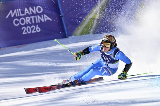 CORTINA, ITALIEN 20260215 Federica Brignone, Italien, under första aket av damernas storslalom i Cortina under vinter-OS i Milano Cortina, Italien. *** Bilden ingar i SPORTPAKET. För övriga BETALBILD *** CORTINA ITALIEN x10050x *** CORTINA, ITALY 20260215 Federica Brignone, Italy, during the first run of the womens giant slalom in Cortina during the Winter Olympics in Milan Cortina, Italy Picture in SPORT PACKAGE For other PICTURES CORTINA ITALY x10050x  Copyright: xPontusxLundahl TTx OS 2026 ALPINT STORSLALOM DAMER