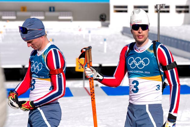 Winter Olympics in Milan Cortina 2026 Anterselva, Italy 20260215. Johan-Olav Botn from Norway and Sturla Holm Laegreid from Norway before the 12.5 km pursuit start in biathlon during the Winter Olympics in Milano Cortina 2026. Photo: Heiko Junge NTB Anterselva Italy EDITORIAL USE ONLY. RESTRICTED USE FOR BETTING COMPANIES Ref:_SPOimSIG8Aeo7c.jpg *** Winter Olympics in Milan Cortina 2026 Anterselva, Italy 20260215 Johan Olav Botn from Norway and Sturla Holm Laegreid from Norway before the 12 5 km pursuit start in biathlon during the Winter Olympics in Milano Cortina 2026 Photo Heiko Junge NTB Anterselva Italy EDITORIAL USE ONLY RESTRICTED USE FOR BETTING COMPANIES  Copyright: xHeikoxJungex xNTBx