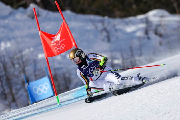OLYMPICS - Winter Olympic Games, Olympische Spiele, Olympia, OS Milano Cortina 2026 CORTINA D AMPEZZO,ITALY,15.FEB.26 - OLYMPICS, ALPINE SKIING - Winter Olympic Games Milano Cortina 2026, giant slalom, women.. Image shows Emma Aicher (GER).  GEPAxpictures xMaticxKlansek