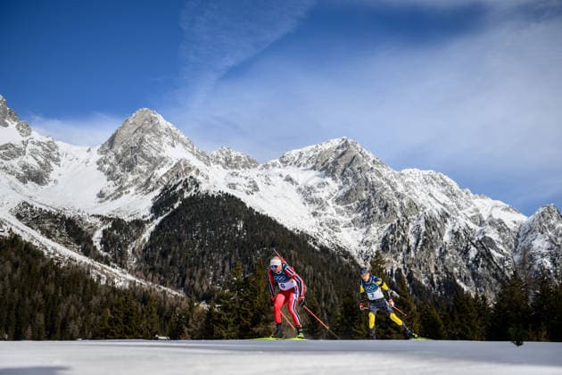 260215 Johannes Dale-Skjevdal of Norway and Martin Ponsiluoma of Sweden competes in men s biathlon 12,5 km pursuit during day 9 of the 2026 Winter Olympics on February 15, 2026 in Anterselva. Photo: Jon Olav Nesvold BILDBYRAN COP 217 MB1329 skidskytte biathlon skiskyting Olympic Games, Olympische Spiele, Olympia, OS olympics winter olympics os ol olympiska spel vinter-os olympiske leker milano cortina 2026 milan cortina 2026 milano cortina 2026 olympic games milano cortina 2026 winter olympic games milano cortina-os milano cortina-ol vinter-ol 9 bbeng pursuit jaktstart *** 260215 Johannes Dale Skjevdal of Norway and Martin Ponsiluoma of Sweden competes in men s biathlon 12,5 km pursuit during day 9 of the 2026 Winter Olympics on February 15, 2026 in Anterselva Photo Jon Olav Nesvold BILDBYRAN COP 217 MB1329 biathlon biathlon olympic games olympics winter olympics os ol olympiska spel vinter os olympiske leker milano cortina 2026 milan cortina 2026 milan cortina 2026 olympic games milano cortina 2026 winter olympic games milano cortina os milano cortina ol winter ol 9 bbeng pursuit jaktstart  Copyright: JONxOLAVxNESVOLD BB260215JE011