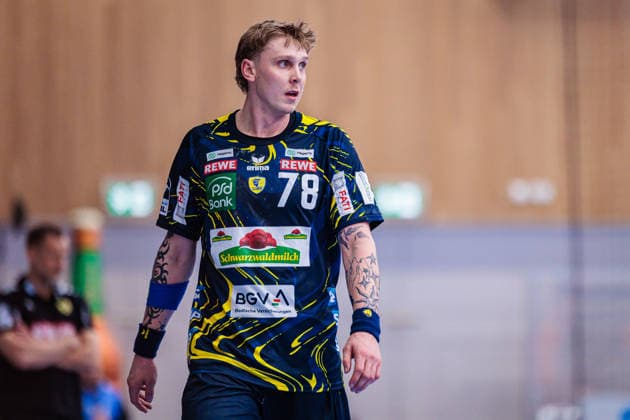 Handball, HBL, GWD Minden - Rhein-Neckar Löwen #2 Edwin Aspenbaeck (Rhein-Neckar Loewen, 78) GER, GWD Minden vs. Rhein-Neckar Loewen, Handball, 1. Bundesliga, 21. Spieltag, Spielzeit 2025 2026, 14.02.2026 GER, GWD Minden vs. Rhein-Neckar Loewen, Handball, 1. Bundesliga, 21. Spieltag, Spielzeit 2025 2026, 14.02.2026 Minden Copyright: xEibner-Pressefoto JanxRollingerx EP_JSK