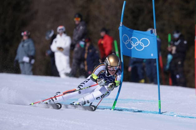 GIOCHI OLIMPICI - Olimpiadi Invernali Milano-Cortina 2026 - Alpine Skiing Women s Giant Slalom E Aicher (GER) during the Olympic Winter games, Winterspiele,Spiele, Summer games Milano-Cortina 2026, Alpine Skiing Women s Giant Slalom on February 15, 2026 at Tofane Alpine Skiing Centre in Cortina d Ampezzo, Italy Cortina D Ampezzo Italy  Copyright: xIPAxSport ABACAx