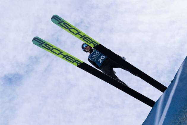 OLYMPICS - Winter Olympic Games, Olympische Spiele, Olympia, OS Milano Cortina 2026 PREDAZZO,ITALY,15.FEB.26 - OLYMPICS, NORDIC SKIING, NORDIC COMBINED, Ski jumping, Skispringen, Ski, nordisch - Winter Olympic Games Milano Cortina 2026, large hill, training. Image shows Laurent Muhlethaler (FRA).  GEPAxpictures xOliverxLerch