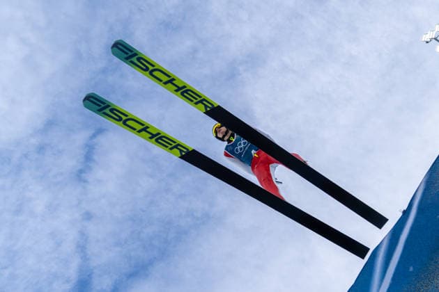 OLYMPICS - Winter Olympic Games, Olympische Spiele, Olympia, OS Milano Cortina 2026 PREDAZZO,ITALY,15.FEB.26 - OLYMPICS, NORDIC SKIING, NORDIC COMBINED, Ski jumping, Skispringen, Ski, nordisch - Winter Olympic Games Milano Cortina 2026, large hill, training. Image shows Milosz Krzempek (POL).  GEPAxpictures xOliverxLerch