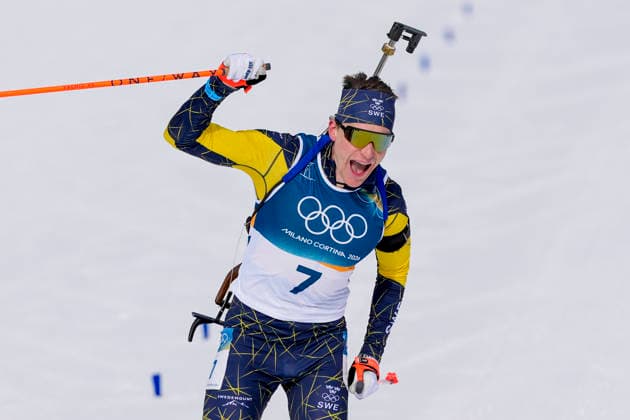 Winter Olympics in Milan Cortina 2026 Anterselva, Italy 20260215. Martin Ponsiluoma from Sweden celebrates during the 12.5 km pursuit start in biathlon at the Winter Olympics in Milano Cortina 2026. Photo: Heiko Junge NTB Anterselva Italy EDITORIAL USE ONLY. RESTRICTED USE FOR BETTING COMPANIES Ref:_SPO0Vl0rIL-KKY.jpg *** Winter Olympics in Milan Cortina 2026 Anterselva, Italy 20260215 Martin Ponsiluoma from Sweden celebrates during the 12 5 km pursuit start in biathlon at the Winter Olympics in Milano Cortina 2026 Photo Heiko Junge NTB Anterselva Italy EDITORIAL USE ONLY RESTRICTED USE FOR BETTING COMPANIES  Copyright: xHeikoxJungex xNTBx